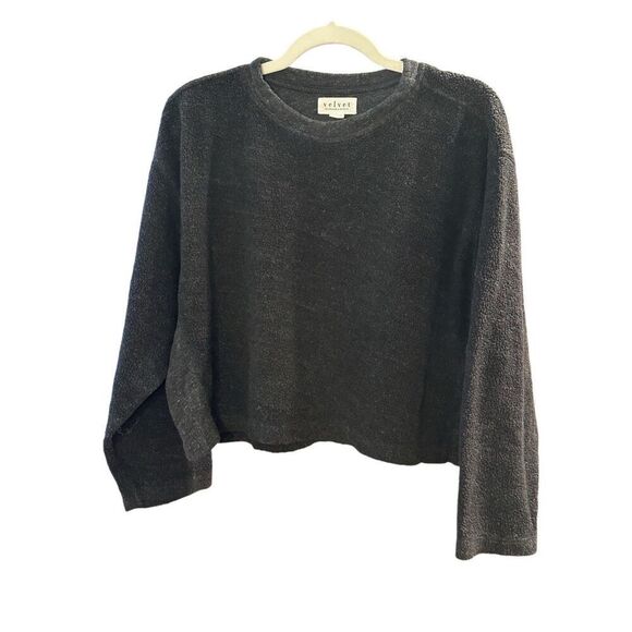Velvet By Graham & Spencer Arissa Pullover Sz XS Charcoal Gray minimalist tradit - Picture 3 of 11
